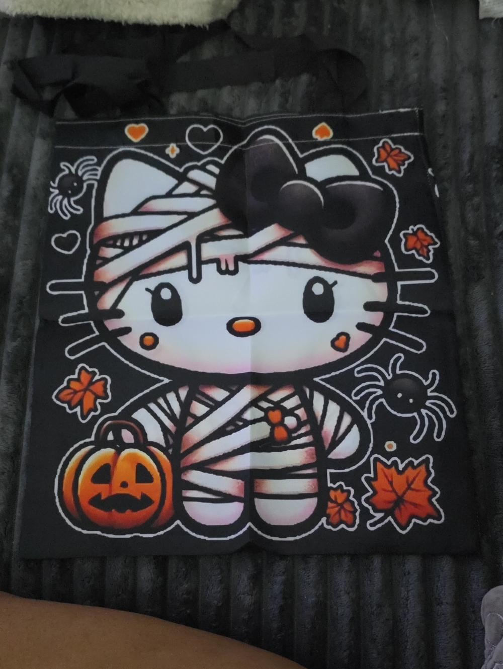 Hello Kitty Halloween Mummy Tote Bag - Black, White & Orange
